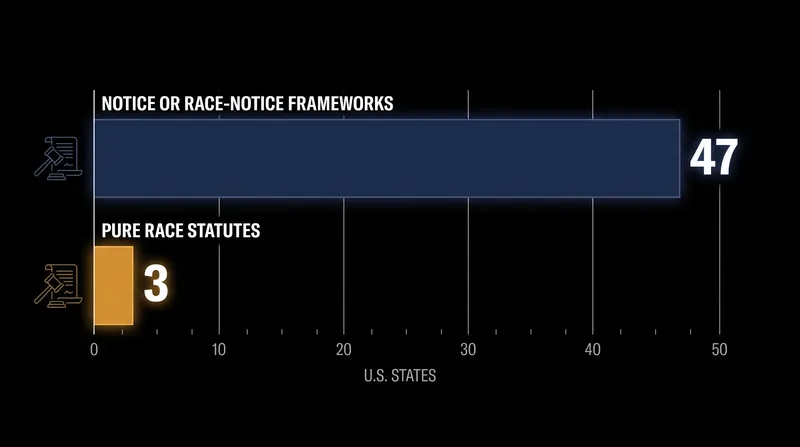 The vast majority of U.S. states have abandoned pure race statutes to protect bona fide purchasers.
