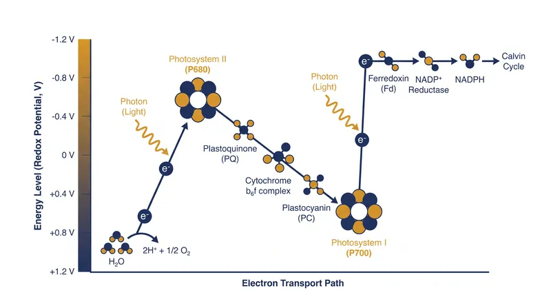 The Z-scheme plots the energy journey of an electron as it is excited by two separate photons.