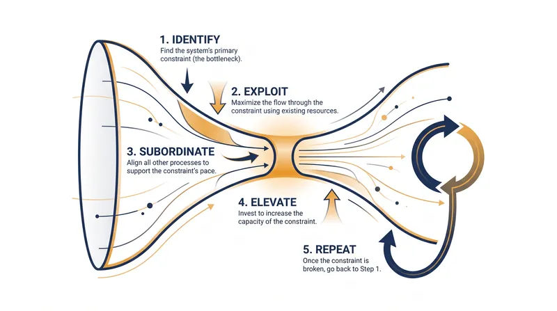 The Five Focusing Steps systematically locate and eliminate process bottlenecks.