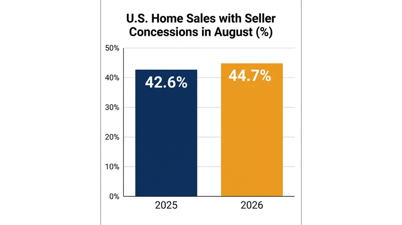 Seller concessions reached 44.7 percent in August 2026, the highest level recorded for the month since at least 2020.