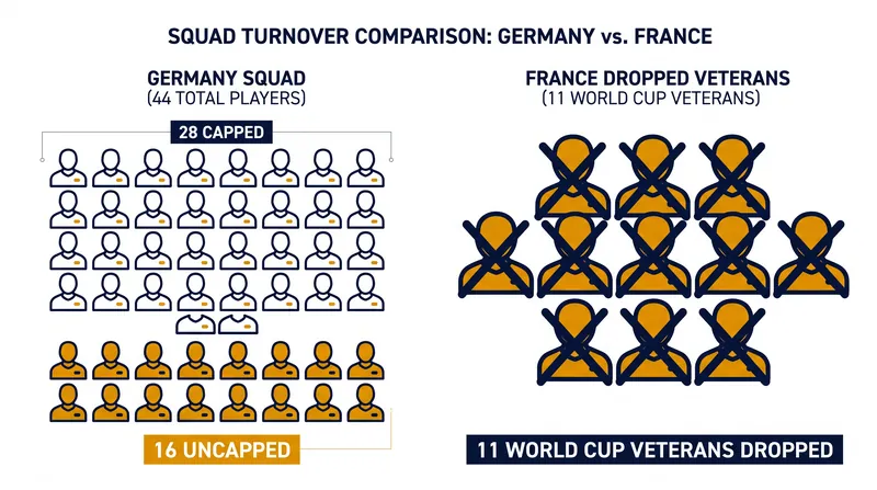 Both Germany and France have opted for significant squad turnover following the 2026 World Cup.