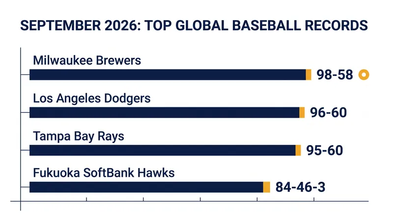 The winningest clubs across MLB and NPB entering the final stretch.