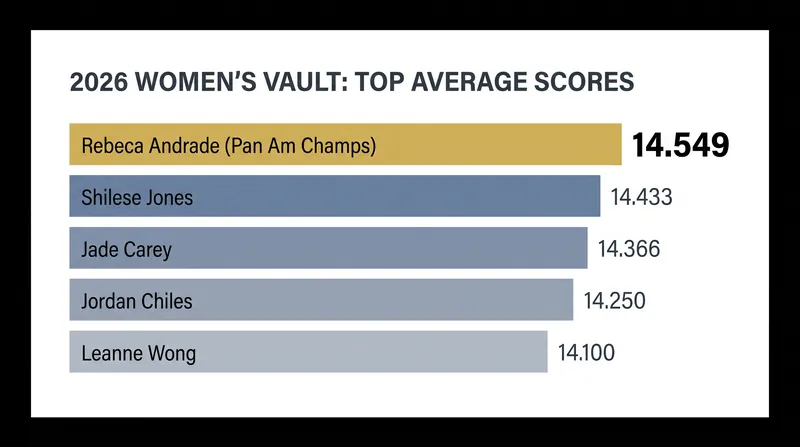 Andrade's vault performance in Rio de Janeiro remains the highest score recorded globally this year.