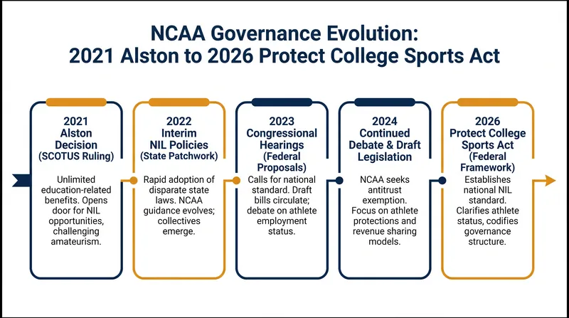The legislative path to federal oversight of college athletics.