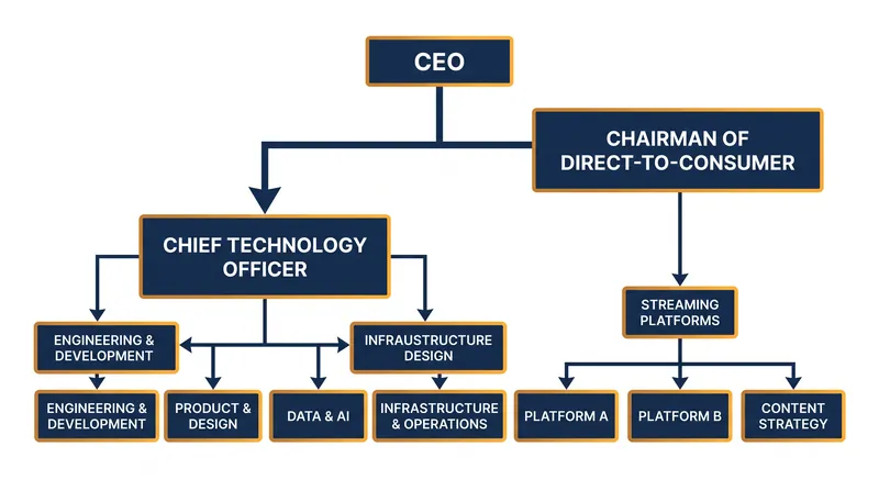The new reporting structure unifies Disney's streaming and enterprise technology divisions.