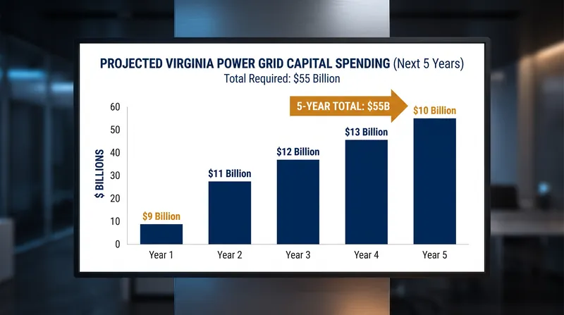 Dominion Energy projects $55 billion in capital spending over the next five years to meet surging power demand.