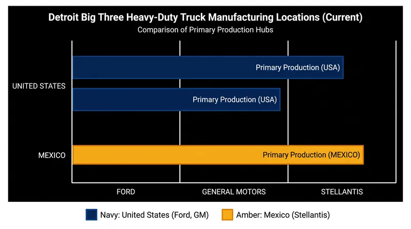Ford and General Motors already build their heavy-duty trucks domestically, insulating them from import tariffs.