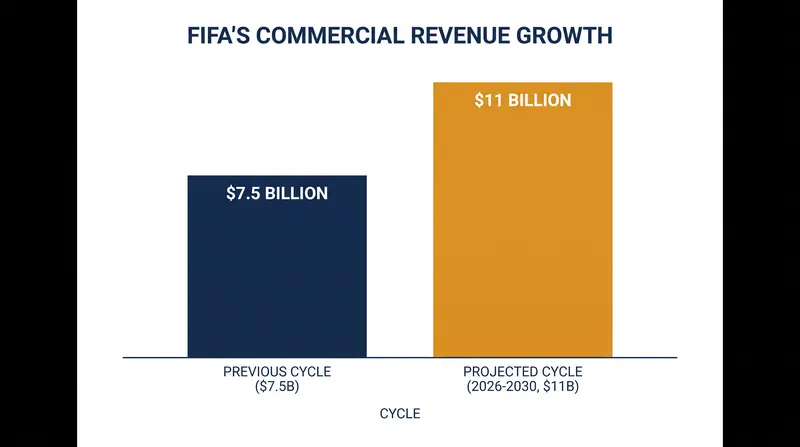 FIFA's commercial revenue is projected to reach $11 billion in the upcoming cycle, heightening demands for transparent distribution.