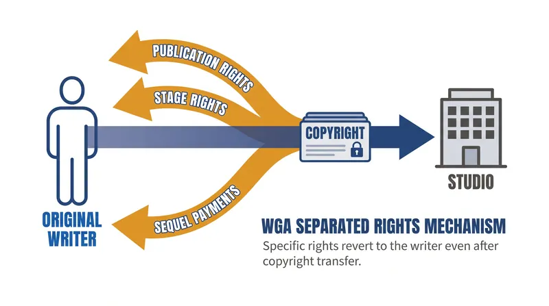 Separated Rights return specific exploitation capabilities to the original writer, even after the copyright is transferred to a studio.