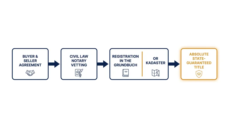 The critical path of a civil law real estate transaction relies on the notary as the primary legal gatekeeper.
