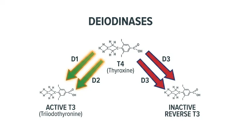 Deiodinase enzymes act as molecular scissors, either activating or inactivating the prohormone.