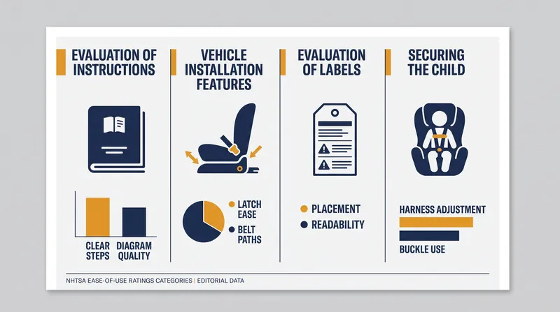 The Ease-of-Use rating system evaluates four distinct human-factors categories to generate an overall star score.