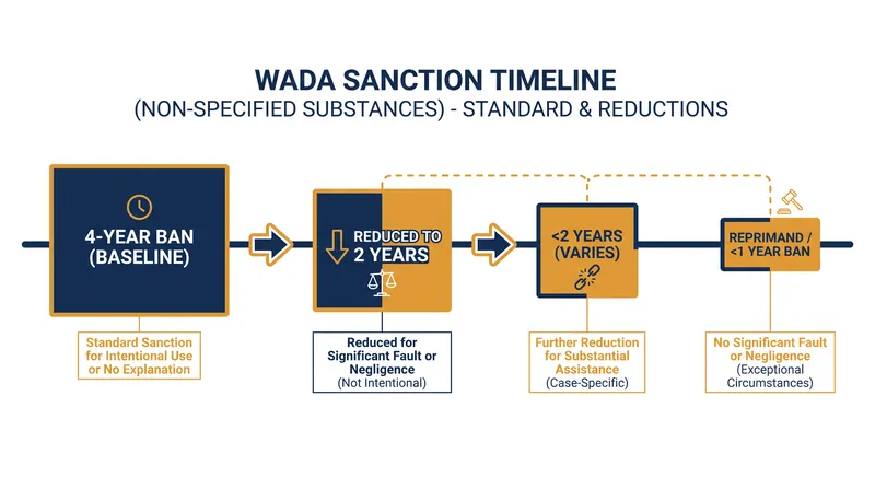 Sanctions for masking agents vary based on the athlete's ability to prove the source of ingestion and degree of fault.
