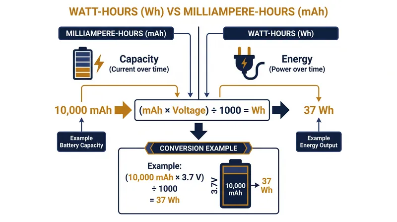 Watt-hours provide a more accurate measurement of total energy than milliampere-hours.