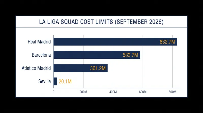The financial disparity between La Liga's top earners and financially restricted clubs.