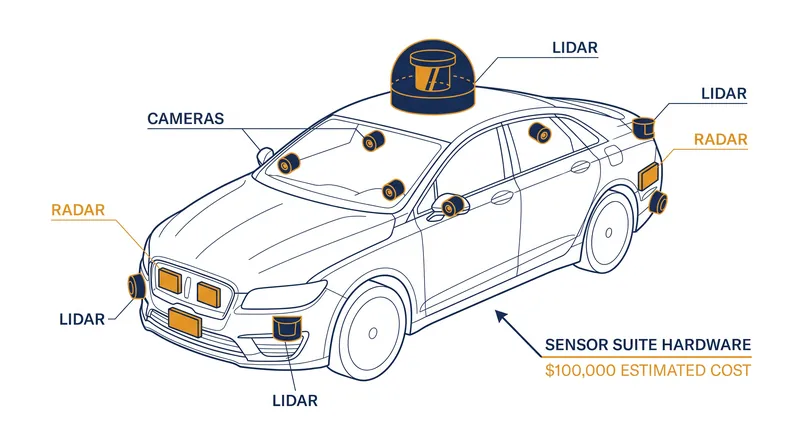 Autonomous vehicle operators rely on removing the driver to offset the high cost of onboard sensor suites.
