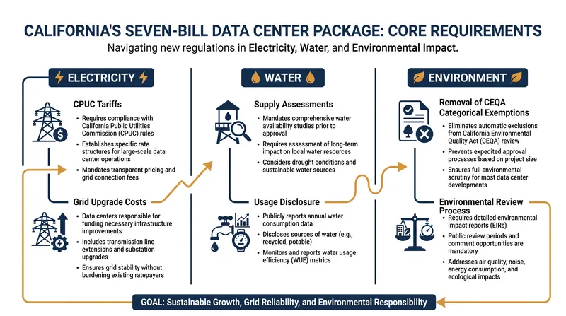 The legislative package targets the three primary resource constraints associated with AI infrastructure.