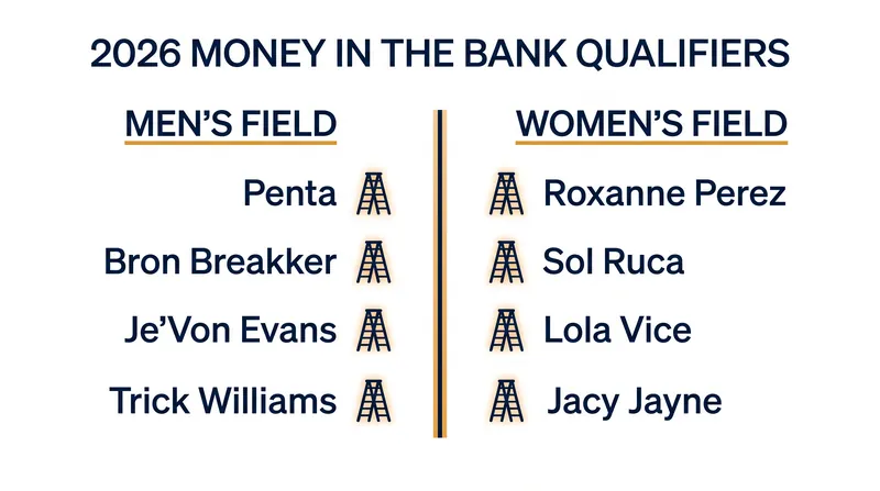 The updated fields for the October 10 Money in the Bank premium live event in New Orleans.