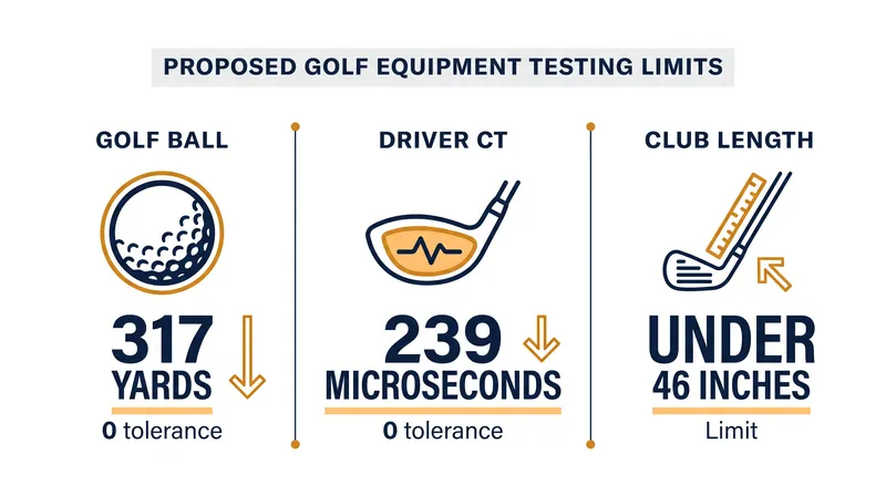 The three proposed Model Local Rules target existing testing tolerances for golf balls and drivers.