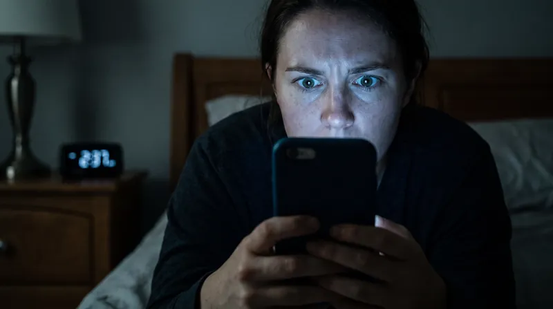 Late-night blue light exposure artificially sustains orexin production, overriding the body's accumulated sleep pressure.