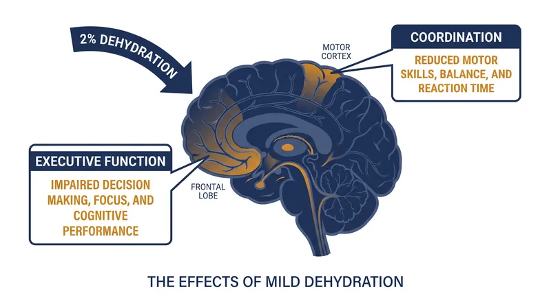 Cognitive impairments trigger at the exact same 2 percent threshold as aerobic degradation.