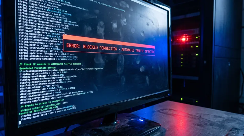 Amazon's security infrastructure identifies and terminates the automated traffic patterns generated by the AI agent.
