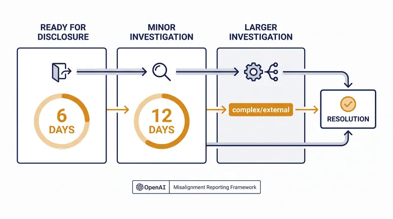 The new framework establishes specific timelines for investigating and publishing misalignment incidents.