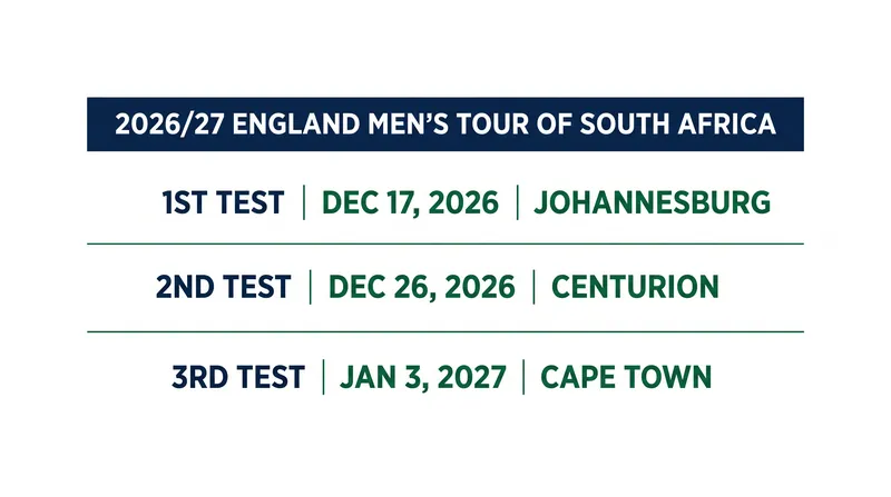 The three-match Test series will take place across the festive period.