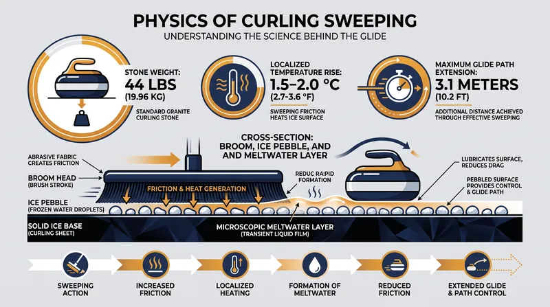 The thermodynamic impact of sweeping on a curling stone's trajectory.