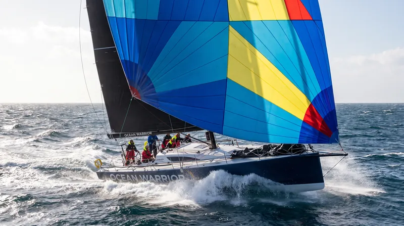 To maximize downwind VMG, modern yachts sail wide angles to generate apparent wind across their spinnakers.