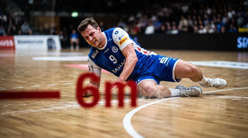 Landing safely inside the crease after a maximum-effort jump shot requires precise coordination to prevent lower-limb injuries.