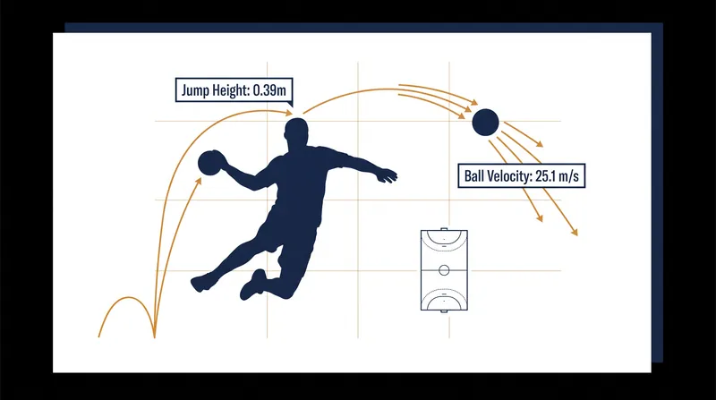 Kinematic data reveals the extreme vertical and horizontal forces generated during a jump shot.