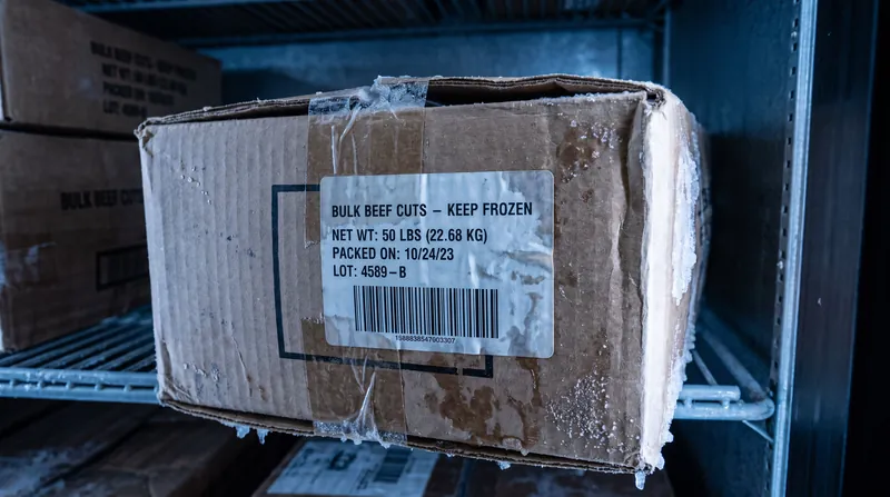 The fraudulent 'EST. 1363' inspection mark was stamped on the bulk shipping boxes, not necessarily on the individual consumer cuts.