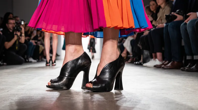 Prada revived its archival 'banana heel,' originally introduced in 2007, for the Spring/Summer 2027 collection.