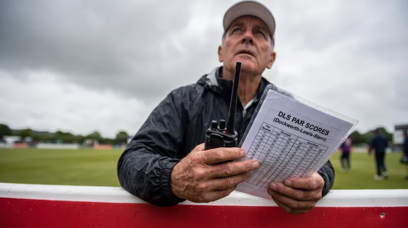 Umpires and teams constantly monitor the DLS par score during weather-threatened matches.