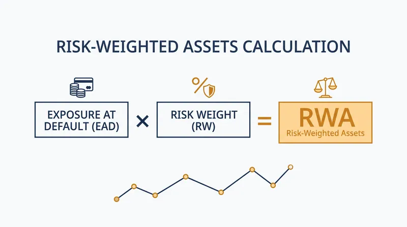 The fundamental formula for calculating risk-weighted assets under the standardized approach.