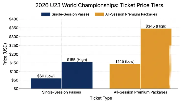 Ticket pricing scales from single-session entry to week-long premium packages.