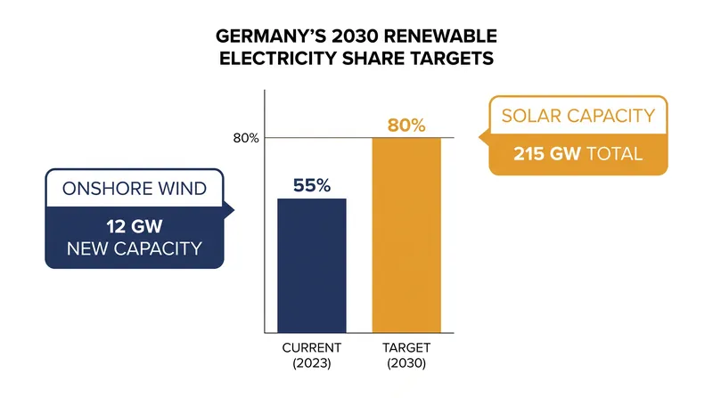 Germany aims to push renewable energy to 80 percent of its gross electricity consumption by 2030.