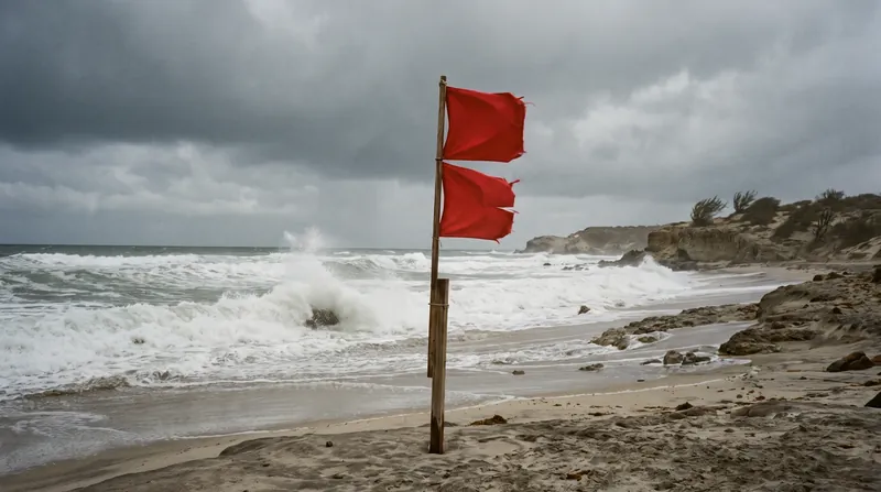 Authorities have warned travelers to stay off the beaches due to the high risk of rogue waves and life-threatening rip currents.