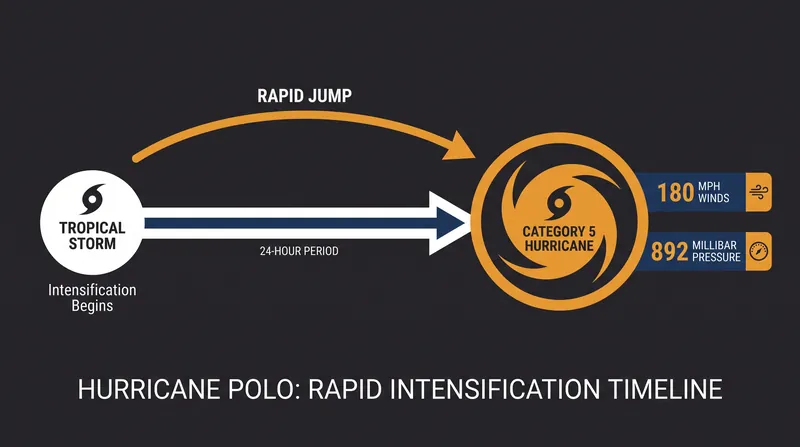 Hurricane Polo underwent extreme rapid intensification, becoming the second-most intense Eastern Pacific cyclone on record by central pressure.