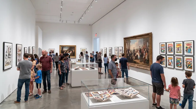 The museum's 100,000 square feet of gallery space places commercial illustration and comic art alongside traditional fine art.