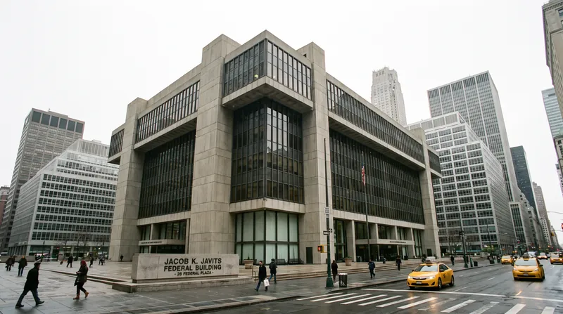 Exterior view of the Jacob K. Javits Federal Building at 26 Federal Plaza in Manhattan.