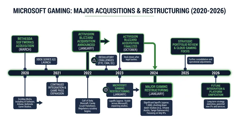 Microsoft has increasingly relied on acquired publishers like Bethesda and Activision to drive its first-party development pipeline.