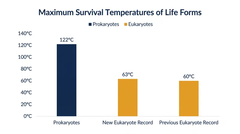 The new discovery pushes the eukaryotic thermal limit past the 60°C threshold.