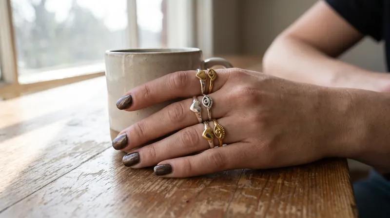 The 17-piece collection includes rings, earrings, and necklaces designed to be mixed and matched.