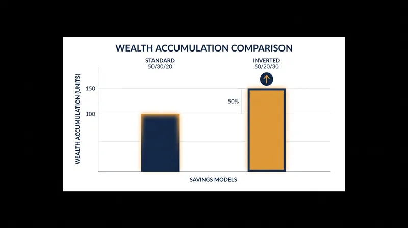 Inverting your wants and savings allocations increases baseline wealth generation by 50%.