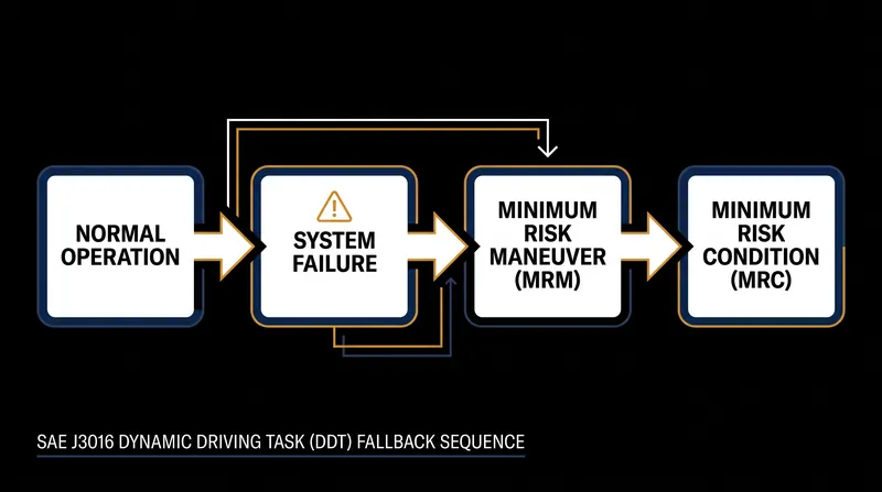The standard sequence for an automated driving system to safely halt operations.