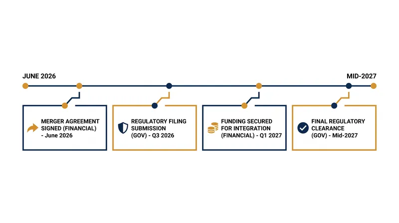The anticipated timeline for the Rocket Lab and Iridium merger.