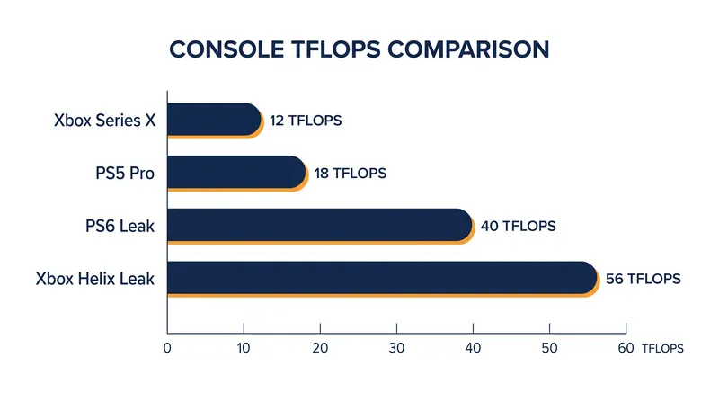 Leaked raw compute targets for the next generation compared to current hardware.