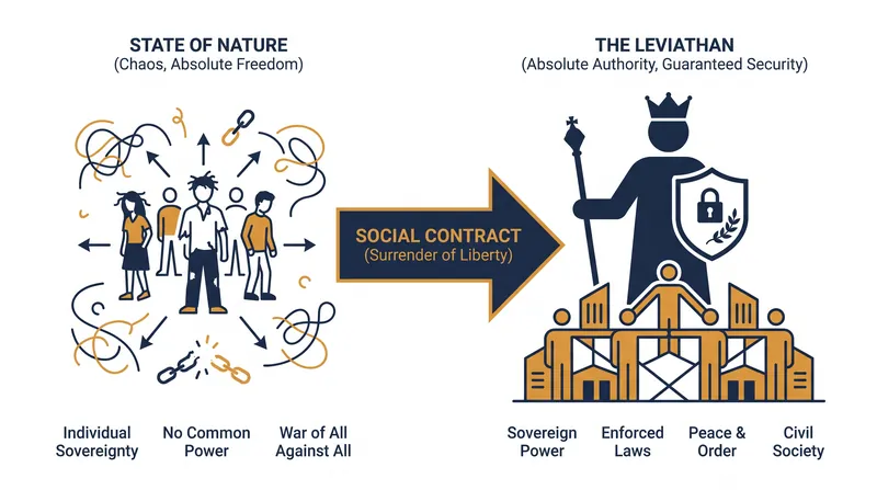 The Social Contract: trading absolute natural freedom for guaranteed physical security.